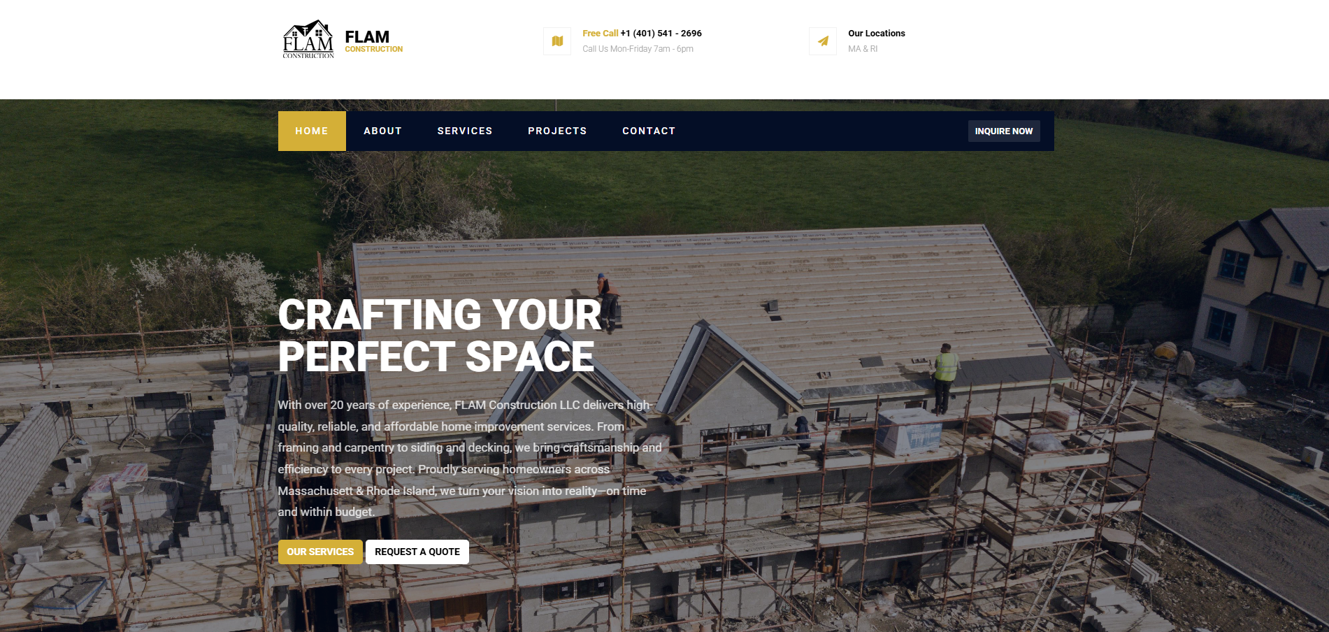 FLAM Construction website